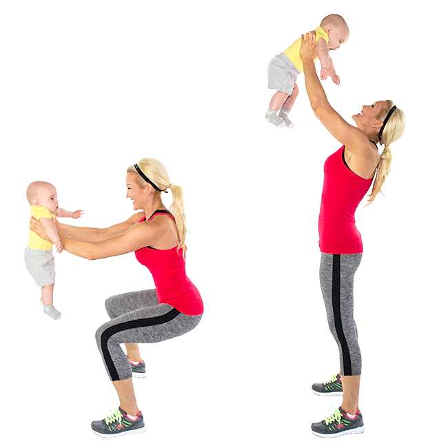 Mum and child exercising